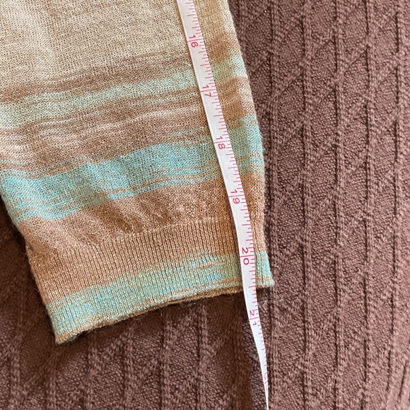 Tommy Bahama Beige, Brown and Teal Striped Top - Picture 4 of 8
